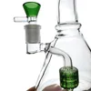 Tuyaux d'eau de 5 pouces Pomme de douche Perc Narguilés 4 couleurs Rose Bleu Violet Vert Heady Verre Bong Bend Tube 14mm Femelle Joint Beaker Bongs Huile Dab Rig LXMD21402