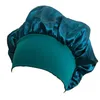 Satynowa Night Sleep Cap Hair Care Cover Turban Szeroki zespół Elastyczna Nakrycia głowy Czapka Bonnet Nightcap Sypial Hat Head Wrap