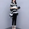 Women's Two-Piece Suits Summer New Western Style Elegant Tassel Zebra Print Casual Blouse & Fashion Black Skinny Pants Plus Size X0428