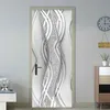 PVC Sticker Modern 3D Abstract Fashion Line Silver Pearl Wallpaper Living Room Art Door Poster Self-Adhesive Mural Stickers