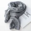 Berets Vinter Scarf Kvinnor Varm Foulard Solid Scarves Fashion Casual Scarfs Gray22