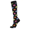 Fashion Compression Keen High Strumpor Hosiery Socks Pot Snowflake Heart Pattern Outdoor Sport Sock För Kvinnor Flickor