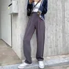 Chic Lose Gerade Hohe Taille Breite Bein Hosen Hosen Frauen Büro Business Anzug Weibliche Koreanische Mode Lange Hose 210513
