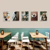 Mutfak Dekorasyon Latte Tuval Boyama Kahve Posteri Duvar Tatlı Cafe Restaurant Lounge Resim Yatak Odası Duvar Sanatı Dekorasyon
