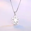 Kvinnors lyxiga klassiska AAA Zircon plommon blommor hänge clavicle chain halsband damer mode smycken gåvor nl0515 g1206