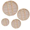 Mats Pads 4PCS Naturlig handgjord rottingpottkudde Tea Cup Bambu Mat Hushålls- och köksartiklar