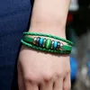 Tennis Green Echte lederen armbanden Multi kralen handmatige gevlochten armbanden fit vrouwen mannen zink legering clasp polsbandjes accessoires