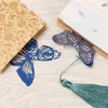 Bookmark 1PC Retro Style Hollow Out Butterfly Leaf Vein Design Long Tail Tassel Pagination Mark Student Gifts School Stationery