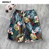 Drop wysyłka Letnie szorty męskie sznurka w talii moda drukowana luźna plaża Bermuda krótka 4xl 5xl 210412