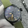 Klasyczne automatyczne zegarek na nadgarstek mechaniczny zielony tkanin skórzany pasek składany ze stali nierdzewnej rezerwatu męskie 254p