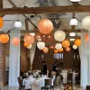 Decoratie 20 stks Papieren Lantaarn 8 "10" 12 "Oranje Beige Chinese Bal Papieren lampion voor Bruiloft Halloween Kerstfeesten Evenementen Hangende Decor Q0