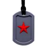 2021 Silicone Dog Tag Pendant with Star Kids Teether Teething Toys Oral Sensory Autism Chew Toy Silicone Necklace
