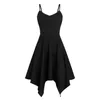 Casual Dresses Womens Dress Elegant Plus Size Fashion Solid Asymmetric Camis näsduk Mini Summer Female Vestidos233p