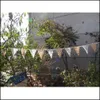 Flags Festive Party Supplies Home & Gardenwholesale-Vintage Banner Hessian Fabric Bunting Burlap Cord Jute Rope Pobooth Lace Flag1 Drop Deli