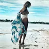 Boho djur tryckta chiffon bikini täcker plus storlek strand slitage kimono klänning kvinnor sommar baddräkt täcker upp A883 210420