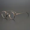 Retro solglasögon mode ramar ovala ultralätt titanglasögon ram män optisk myopia recept glasögon kvinnor vintage rund läsning