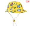 5pcs Kids baby sun hat cartoon printed bucket hat cap 5M8Y 26 colors boys girls fashion Wide Brim adjustment visor Caps UV protec4818298