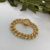 medusa Big golden chain bracelet 18K gold plated brass Luxury brand for man woman high quality designer bangles classic style link257s