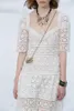 Korte mouw water oplosbare kant holle gall goth y2k kleding massief witte maxi jurken voor vrouwen lente GX188 210421