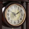 Vintage Retro Wooden Table Clock Living Room American Large Desk Clock Pendulum Clock Desktop Home Table Watch Decoration Gift 211112