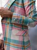Moda Manta Blazer Mulheres Primavera-outono Vintage Tweed Suits Jackets Chic Escritório Senhoras Slim Outerwear Tops 211122