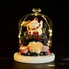 Ghirlande di fiori decorativi Rosa eterna con gatto fortunato Fiore artificiale Feng Shui Figure Decorazione in vetro per San Valentino Gif654221798