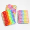 NEW!!! 18 Styles Tie Dye Rainbow Fidget Spiral Notebook A5 Push Bubble Cover Notebooks School Stationery Kids Girls Boys Christmas Gift Toys DHL Fast