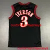 100% Dikişli Allen Iverson Vintage Swingman Jersey Erkek Kadın Gençlik Gerileme Jersey XS-5XL 6XL