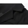 Gotik Punk Kırpma Blazer Ceket Ceket kadın Uzun Kollu Siyah Hırka Kruvaze Zincir Tasarım Goth Moda Giyim 210417