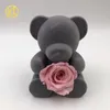 Flores decorativas grinaldas 1 Defina a caixa de presente do Dia dos Namorados para o amante da terror doce adorável urso com uma bela flor de rosa preservada