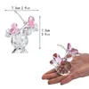 HD Crystal Flying Butterfly Figur med kristallkula Base Art Glass Animal Paperweight Decor for Office Table Home Xmas Gift 210811