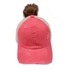 16 kolorów umyte siatkę bałagan Bun Camo Lopard Baseball Cap Sports Sport Trucker Hat Ponytail Hats6976516