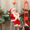 Noel Süslemeleri 2022 Hediye Elektrikli Tırmanma Merdiveni Santa Claus Süs Dekorasyon Ev Ağacı Için Müzik Asılı Dekor Ile
