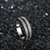 Jellystory 925 Sterling Silver Ring med Round Sapphire Zircon Gemstone Fine Smycken För Kvinnor Bröllopsfest Present Partihandel