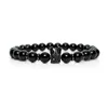 Shinny Black Beads Crown Bracelet Men Bracelets Charm Homme Man Mens Jewellery Heren Armband Braclets Handmade Braclet Beaded, Strands