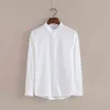 100% Cotton Shirt High Quality Women Blouse Autumn Long Sleeve Solid White Shirts Slim Female Casual Ladies Tops 210522