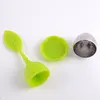 Creative Silicone Tea Infuser Leaves Shape Silicon Teacup med matkvalitet Gör te-lövpåse filter rostfritt stål silkare kaffe blad diffusor