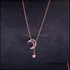 Hänge halsband hängsmycken smycken romantisk söt koreansk hals för kvinnor handgjorda månstjärna uttalande halsband grossist datum present