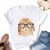 Schattige luipaard bandana varken boog mode print vrouwen t-shirt harajuku kawaii koreaanse vrouwelijke tops tee grappige femme t-shirt, drop shipping g220310