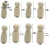 50pcs Men Woman Mixed Plain Blank Natural Wood People Peg Dolls Unpainted Figures Wedding Cake Family Christmas Gift 211106