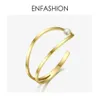 Enfashion schattige vis openen manchet armbanden armbanden voor vrouwen gouden kleur parel c vorm lijn dame bangle mode sieraden b2019 Q0720