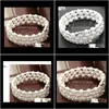 Armband Jewelrybracelet Multi-Layer Stretch Pearls Bridal Rhinestone Armband Wedding Party 1178 Drop Delivery 2021 Ru9tt