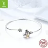 Bamoer 925 Sterling Silver Crystal Bee and Honeycomb Femmes Silver Bracelets Bangles pour femmes Sterling Silver Jewelry SCB104 1086 3236042