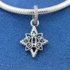 100% 925 Sterling Silver Cinder Blue Star Pendant Charm Bead Passar European Pandora Style Smycken Charm Armband