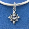 100% 925 Sterling Silver Cinder Blue Star Wisiorek Urok Koralik Pasuje European Pandora Styl Biżuteria Bransoletki