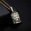 Hip Hop 18K Gold Plated Micro Zircon Jesus Head Necklace Men's Women's Fashion Bling Jewelry Gift