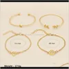 Autres bracelets Drop Livrot 2021 Bijoux de mode Bracelet pour femmes de nœud de feuilles 4 pièces SL117W2Y8 1BRCE