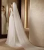 جديد أبيض / العاج 3 متر الزفاف الحجاب كاتدرائية اكسسوارات الزفاف الطويلة طبقة واحدة قطع eGe بسيط desin حفلات الزفاف الحجاب لينة صافي كبير الذيل العروس الحجاب