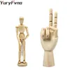 YuryFvna 2 pcs 5.5 Inch Wooden Human Mannequin 7 Drawing Manikin Hand Artist Model for Sketch 210804