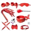 Nxy Sm Bondage Bdsm Restraint Set Sex Handcuffs Whip Anal Beads Butt Plug Bullet Vibrator Toys for Woman Adults 1223